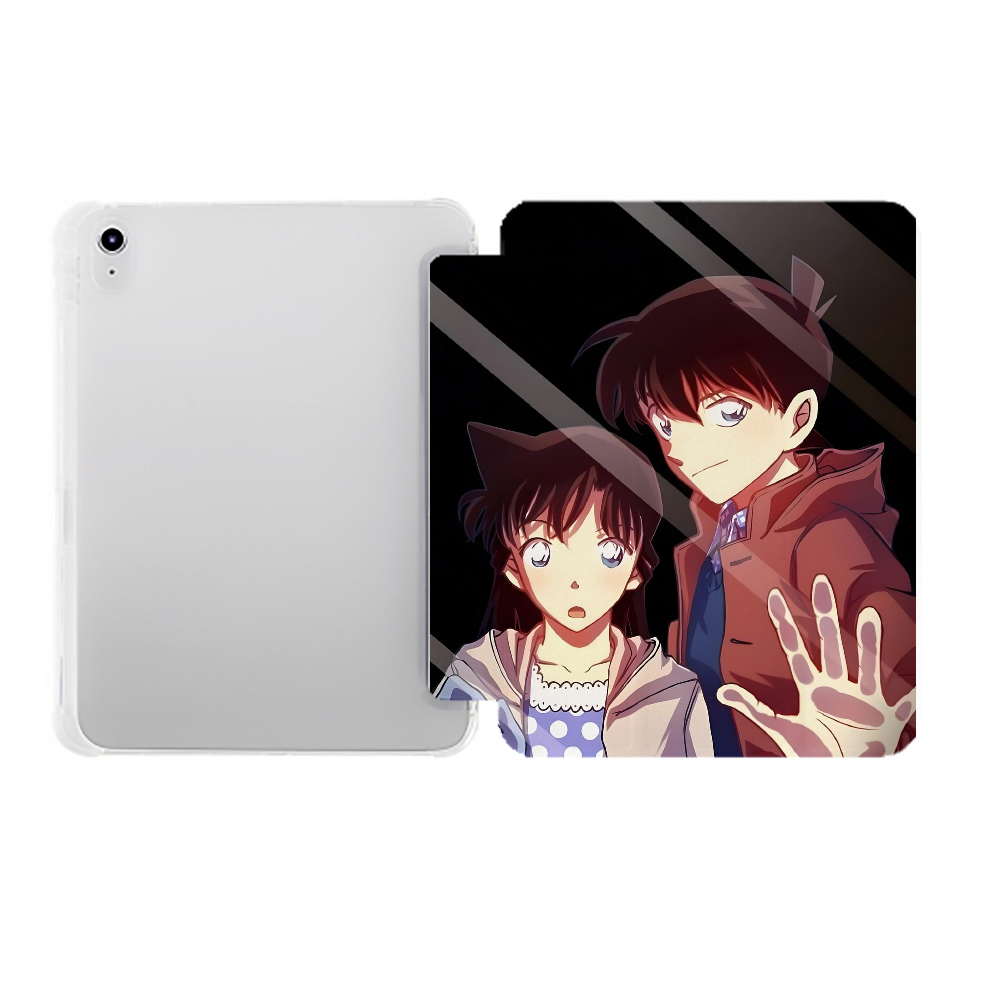 （画像用） 名探偵コナン Detective Conan IPad ケース ペン収納付き 三つ折りスタンド PUレザー×シリコン 対応機種9.5/10.5/10.9インチ